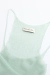 SWAYING/KNIT fishtail patchwork suspender dress SW24SS2L33 light green